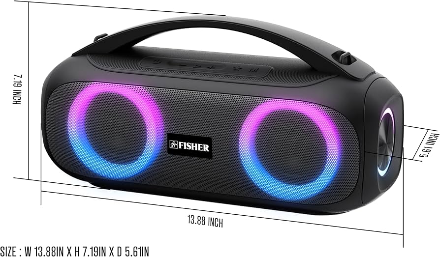 FISHERスピーカー Amazon.com: Fisher Portable Bluetooth Speaker IPX5 Water Resistent
